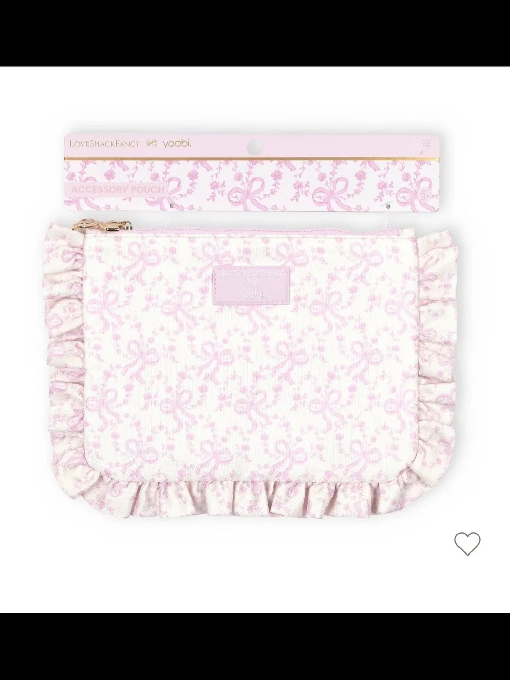 LoveShackFancy x Target-Yoobi Pink Couquette Bows Accessory Pouch